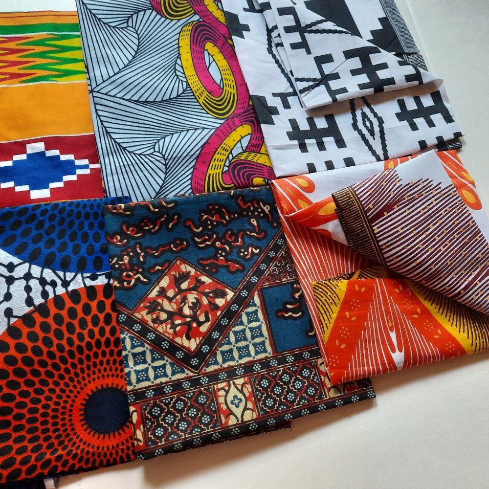 BOGO BUY ONE GET ONE FREE--6 Random Fat Quarter Bundle/African Fabric/6 Pcs - - Picture 5 of 14